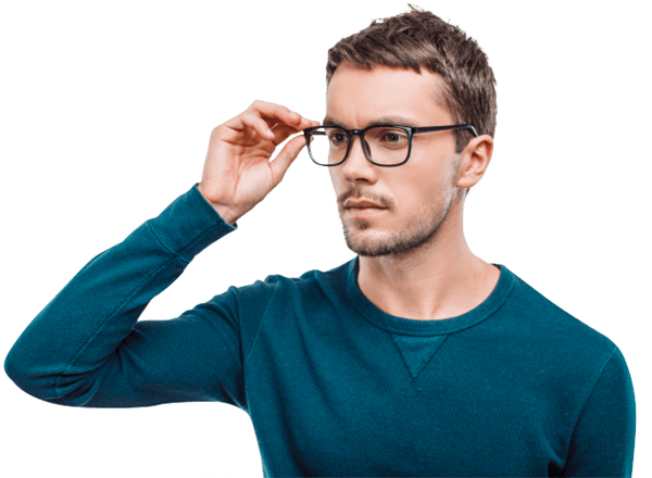 Man wearing an eyeglasses