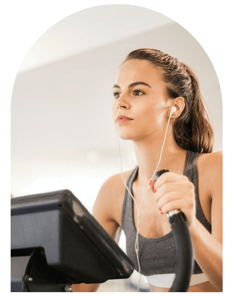 Woman Exercising wearing her contact lens