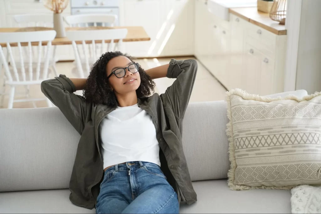 woman thinking about eye twitching causes