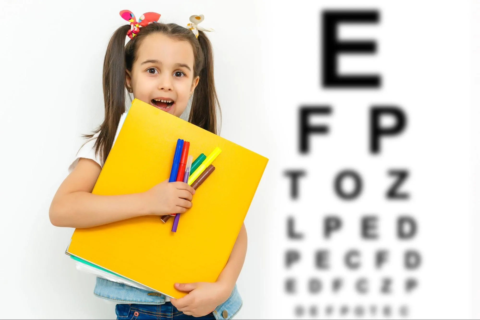 girl needing a pediatric eye doctor