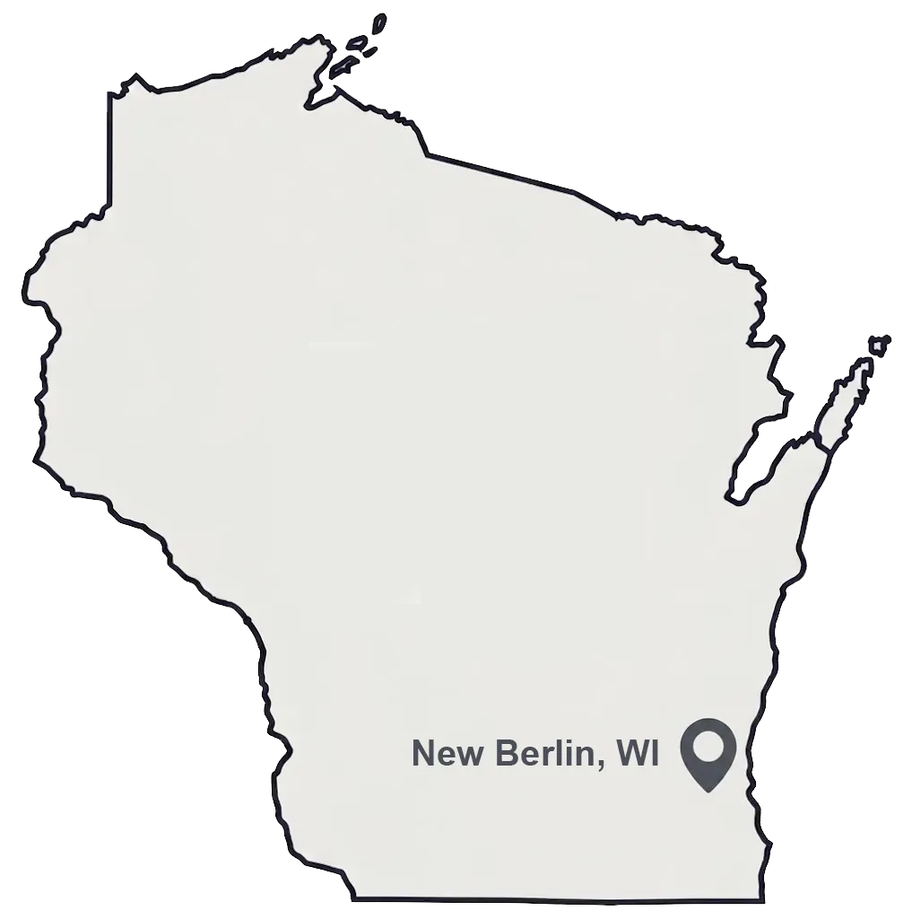 Map to 414 Eyes optometrist in New Berlin, Wisconsin.