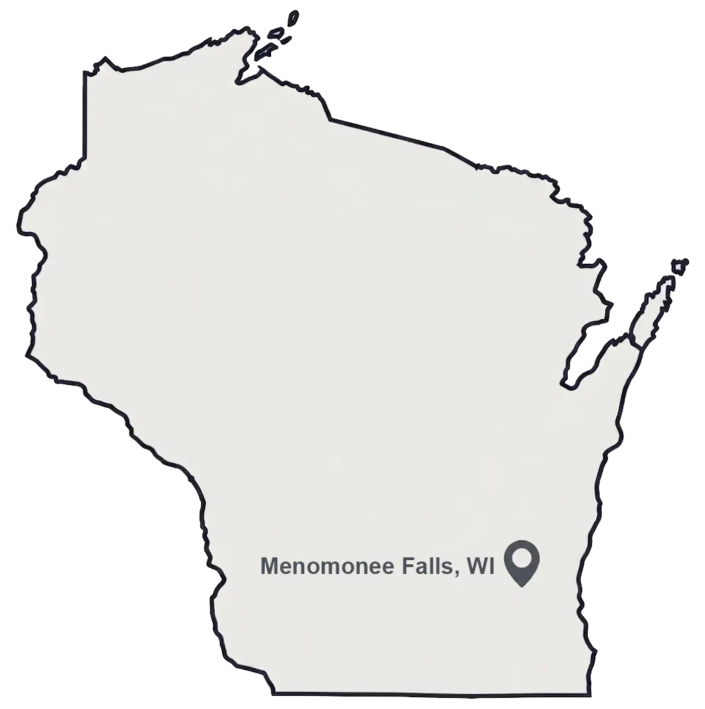 Map to 414 Eyes optometrist in Menomonee Falls, Wisconsin.
