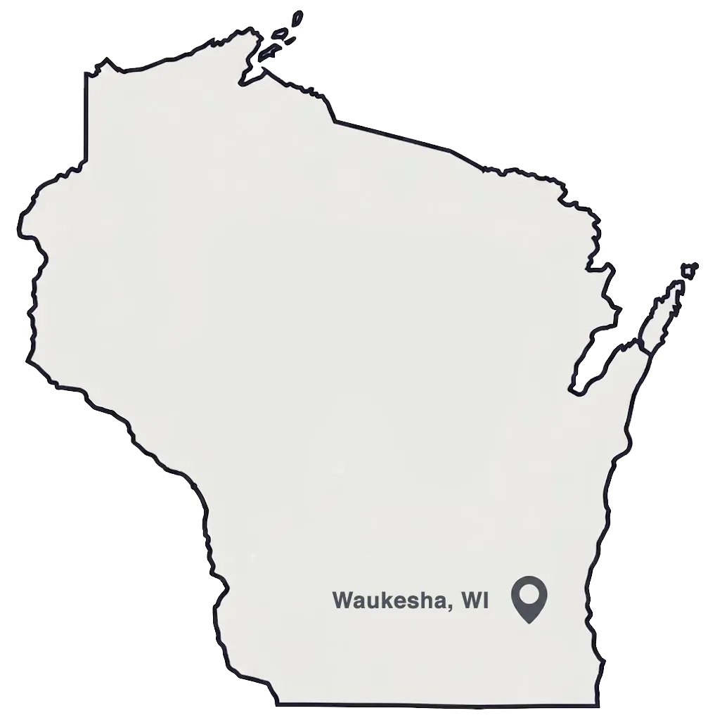 Map to 414 Eyes optometrist in Waukesha, Wisconsin.