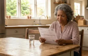 woman reading about age-related macular degeneration